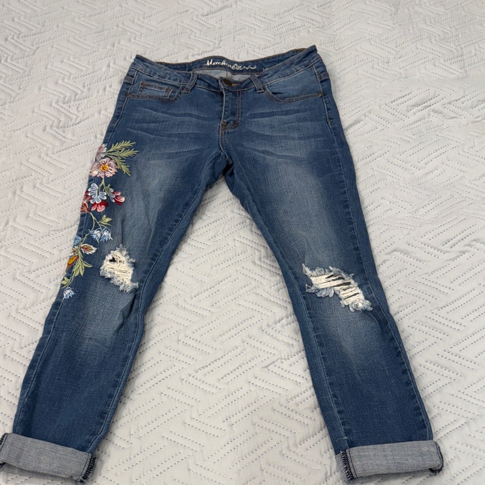 Machine brand women's skinny jeans with floral embroidery | Size 5